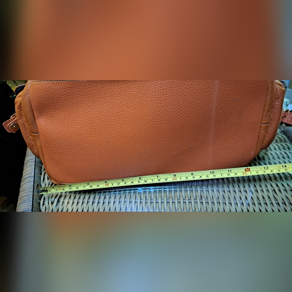 Maxx New York Pebbled Orange Leather Shoulder Bag. - Picture 11 of 13